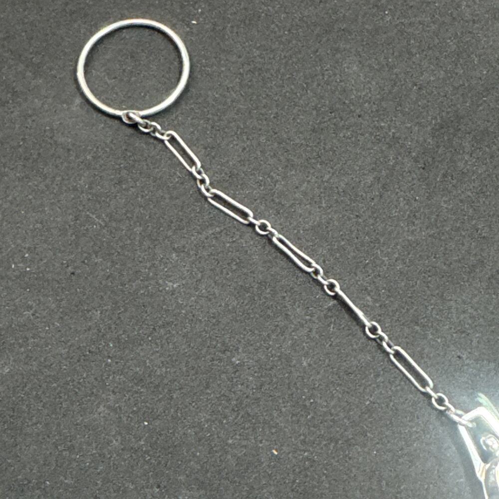 Sterling Silver Art Deco Compact with Finger Ring Chatelaine No Mono - Picture 3 of 16